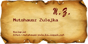 Mutshausz Zulejka névjegykártya